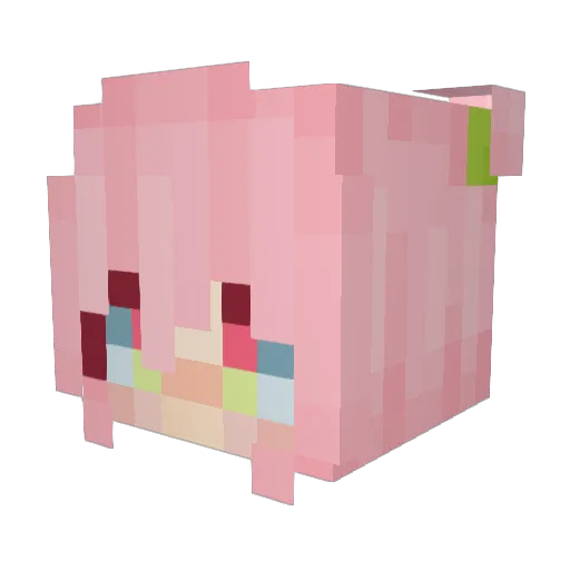 MichiruruPan Minecraft avatar head, 3D render