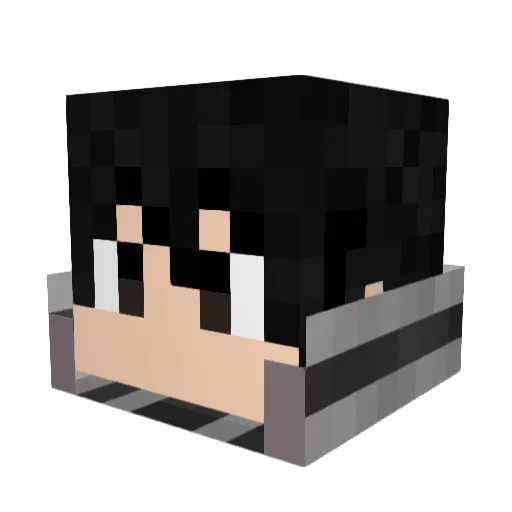 Michitaka Minecraft avatar head, 3D render