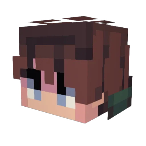 Michu128 Minecraft avatar head, 3D render