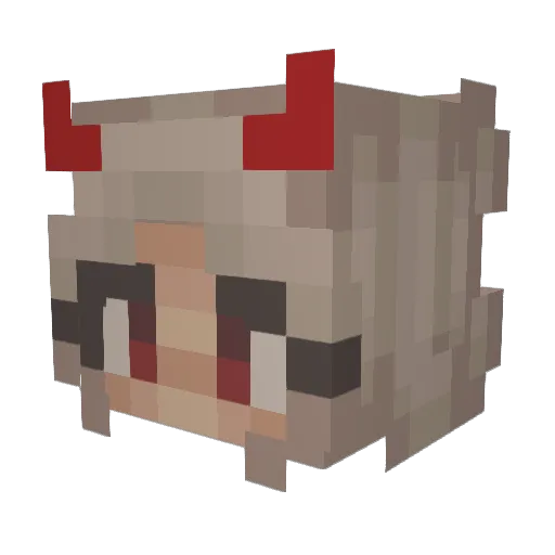 MichuTea Minecraft avatar head, 3D render
