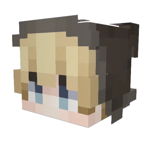 Michutda Minecraft avatar head, 3D render