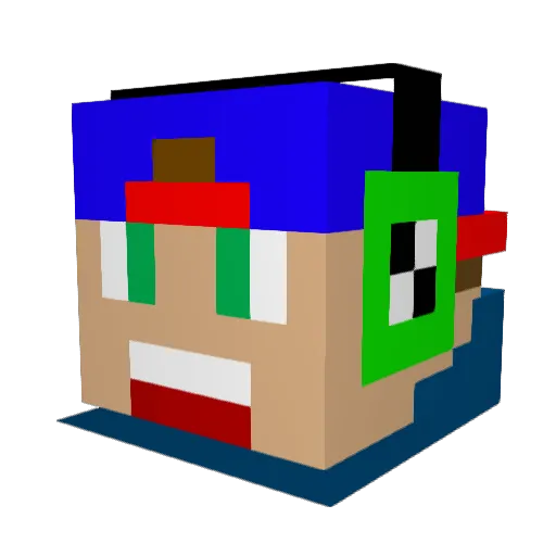Mick_roti Minecraft avatar head, 3D render
