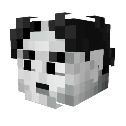 Mickatta Minecraft avatar head, 3D render