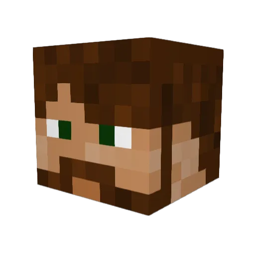 Mickely Minecraft avatar head, 3D render