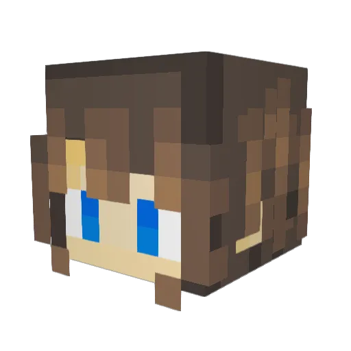 Micolee Minecraft avatar head, 3D render