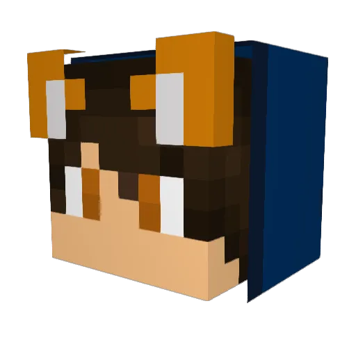 MicroAngelo Minecraft avatar head, 3D render