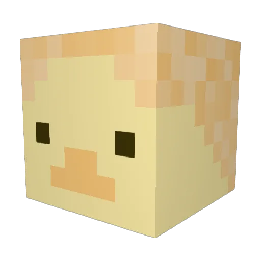 MicroBlocks Minecraft avatar head, 3D render
