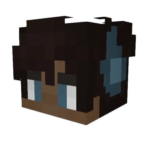 MicroCrawdad Minecraft avatar head, 3D render