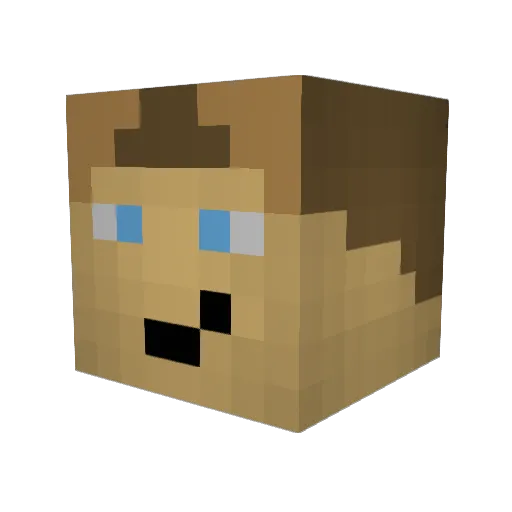 MicroDotExE Minecraft avatar head, 3D render