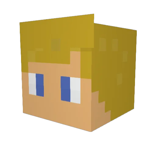 MicroMitsu Minecraft avatar head, 3D render