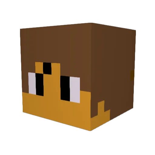 MicroSeven Minecraft avatar head, 3D render