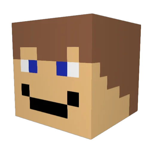 MicrobeTiger Minecraft avatar head, 3D render