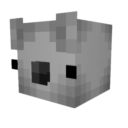 Microing Minecraft avatar head, 3D render