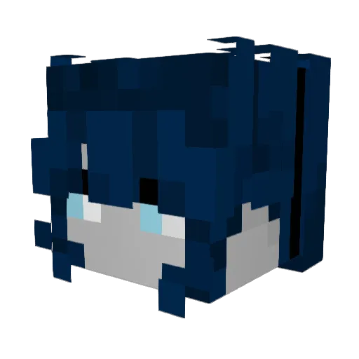 Microlenchen Minecraft avatar head, 3D render