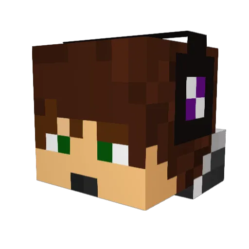 MicrosoftBOT Minecraft avatar head, 3D render