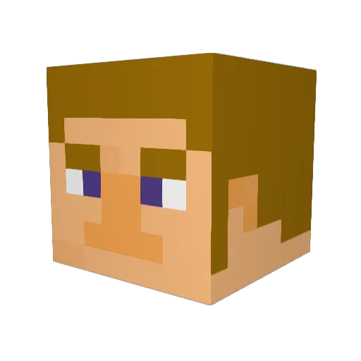 Mict Minecraft avatar head, 3D render