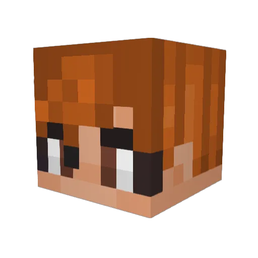 Micue Minecraft avatar head, 3D render