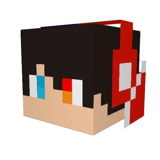 Mid2z2z Minecraft avatar head, 3D render