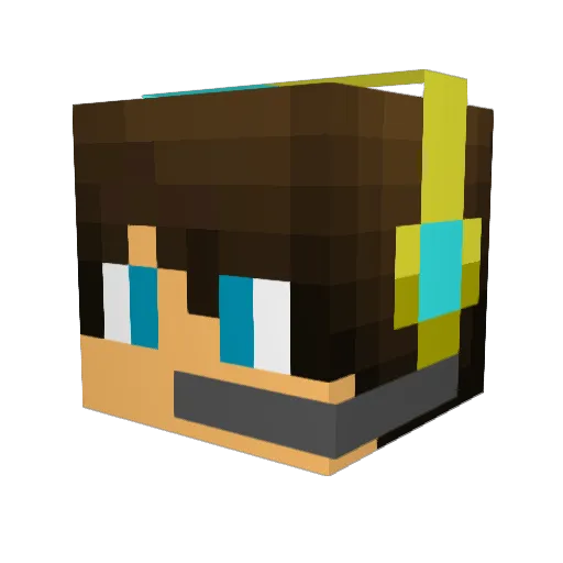 Mid9hT_ Minecraft avatar head, 3D render