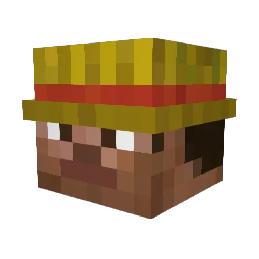 MidAim Minecraft avatar head, 3D render