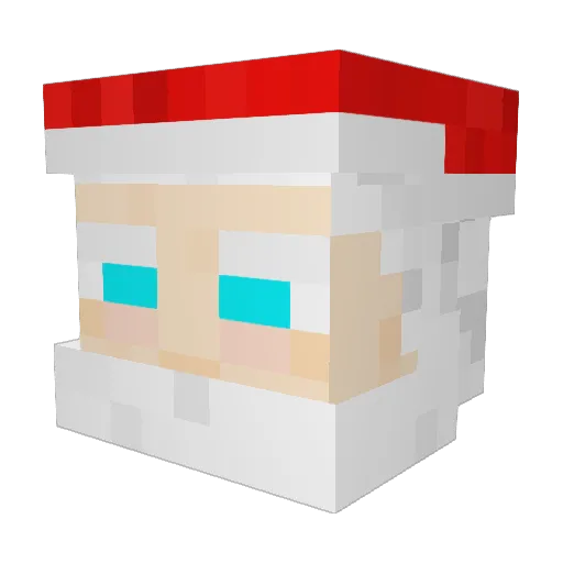 MidClaus Minecraft avatar head, 3D render