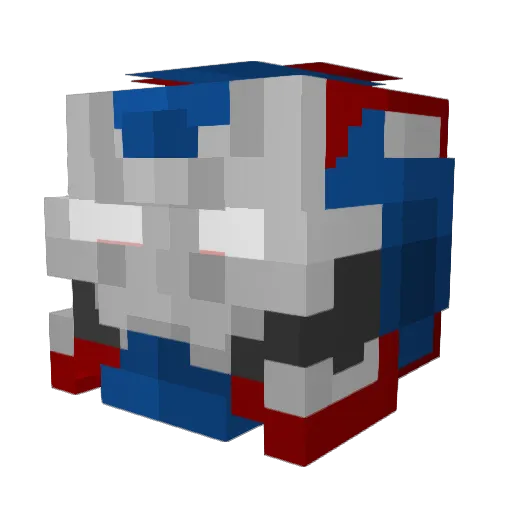 MidGibby Minecraft avatar head, 3D render