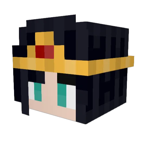 Midakai Minecraft avatar head, 3D render