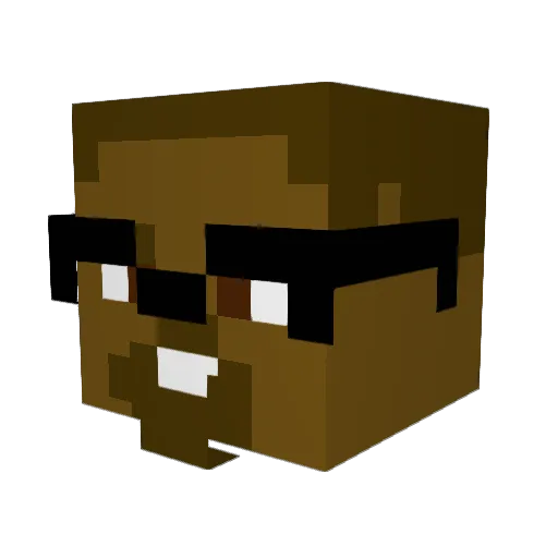 Midatsun Minecraft avatar head, 3D render