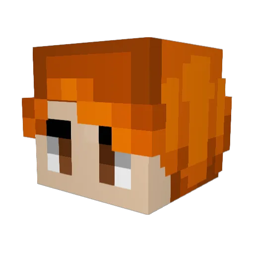 Middle8 Minecraft avatar head, 3D render