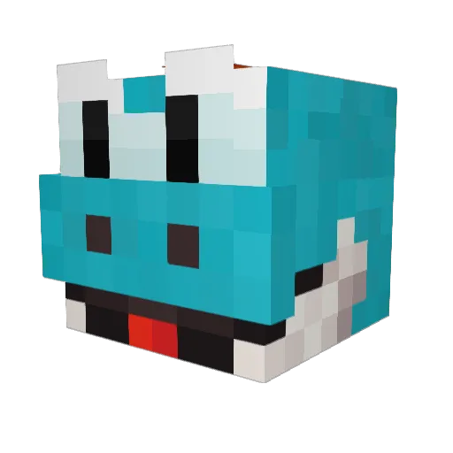 MiddleFiddle Minecraft avatar head, 3D render