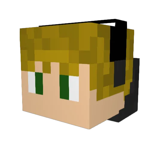 Middleeee Minecraft avatar head, 3D render