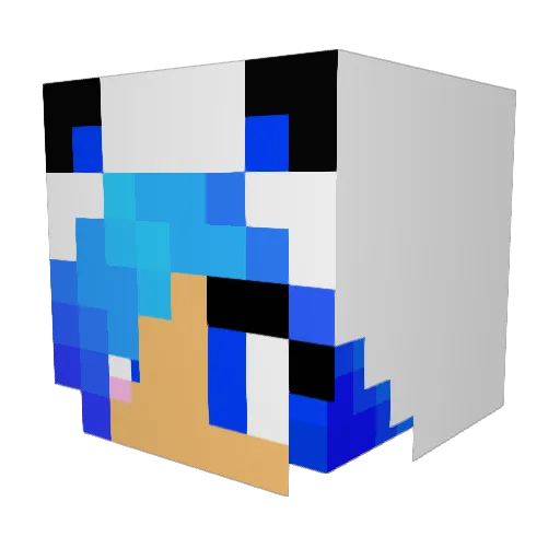 Middnight Minecraft avatar head, 3D render