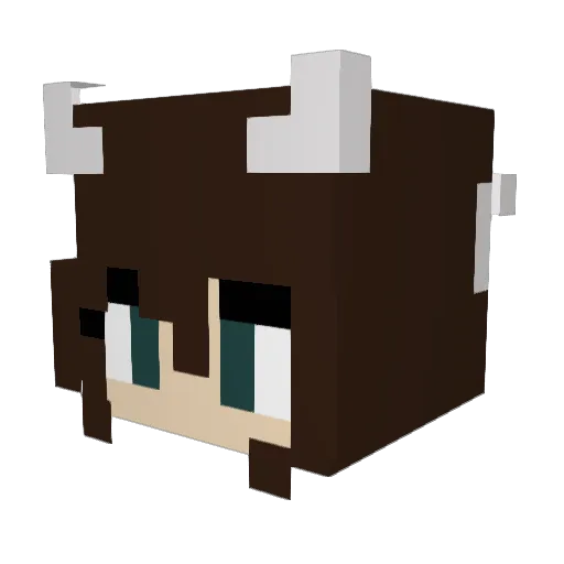 Midiluck Minecraft avatar head, 3D render