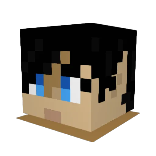 Midknightess Minecraft avatar head, 3D render