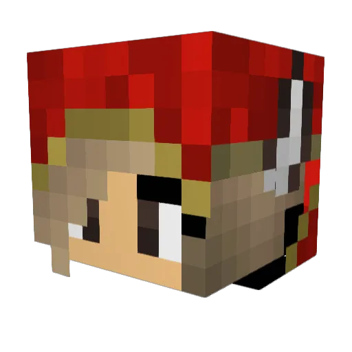 MidnaJackle Minecraft avatar head, 3D render