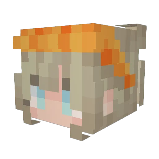 MidnaPrays Minecraft avatar head, 3D render