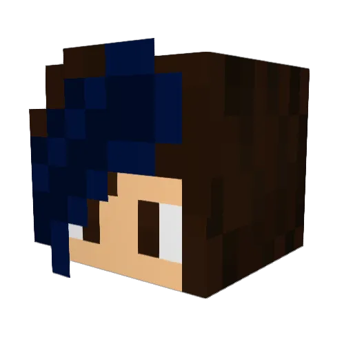 MidnightBel Minecraft avatar head, 3D render
