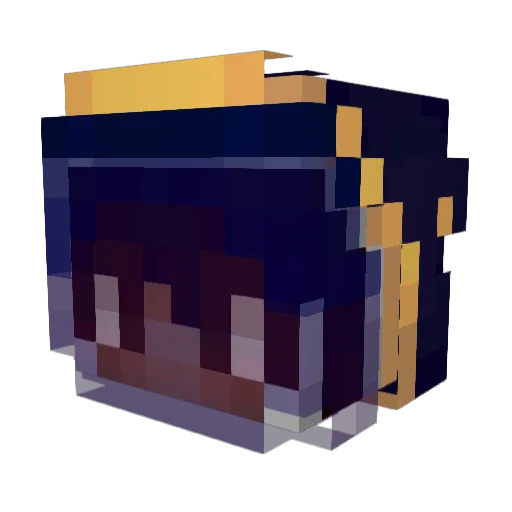 MidnightFox452 Minecraft avatar head, 3D render