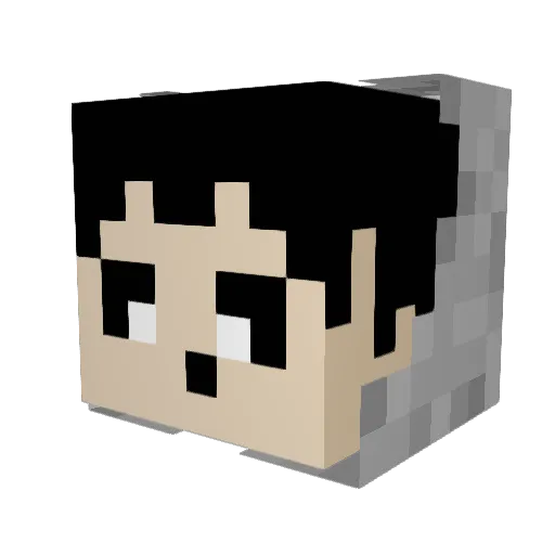 MidnightKrafter Minecraft avatar head, 3D render