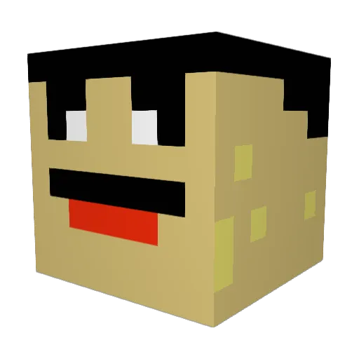 MidnightPurple4 Minecraft avatar head, 3D render