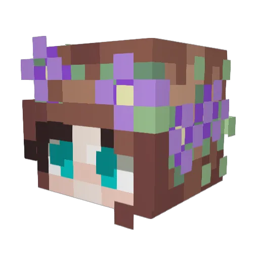 MidnightRosey Minecraft avatar head, 3D render