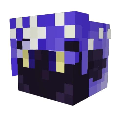 Midnight_18_ Minecraft avatar head, 3D render
