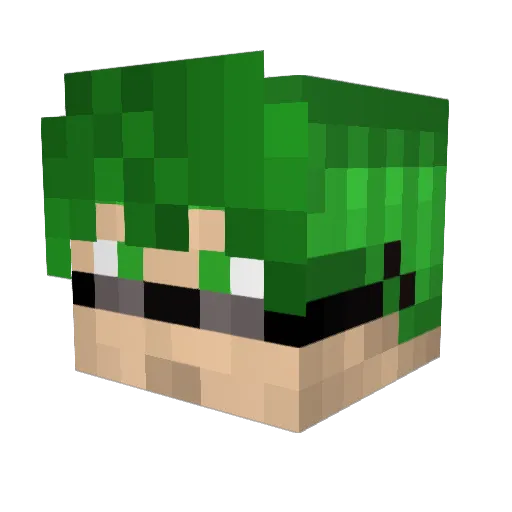Midochu Minecraft avatar head, 3D render
