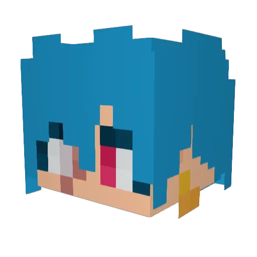 Midodori Minecraft avatar head, 3D render