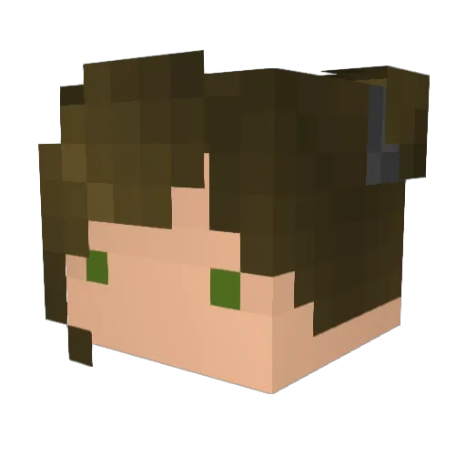 MidoriGurin Minecraft avatar head, 3D render