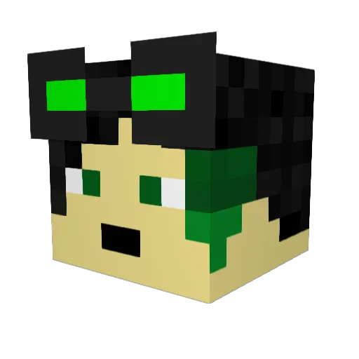 Midori_Love Minecraft avatar head, 3D render