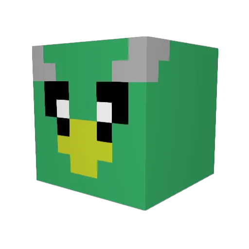 Midorigamo Minecraft avatar head, 3D render