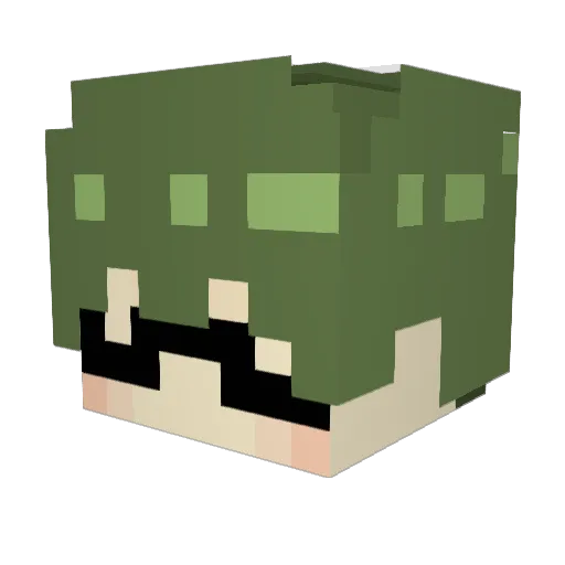 Midorima Minecraft avatar head, 3D render