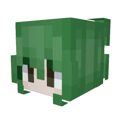 Midorimc Minecraft avatar head, 3D render