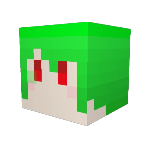 MidorinoL Minecraft avatar head, 3D render